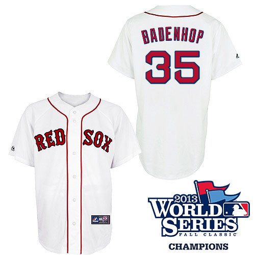 Burke Badenhop #35 Youth Baseball Jersey-Boston Red Sox Authentic 2013 World Series Champions Home White MLB Jersey